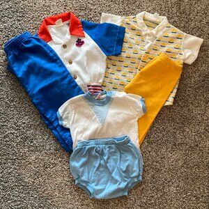 Vintage 70's Baby Boy Sailor Sailboat Clothes 12 mo - 24 mo